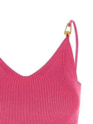 'Safety Pin' top Woman VERSACE Fuchsia