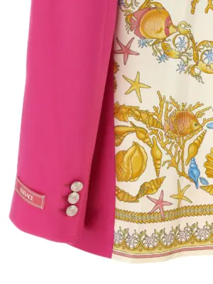 'Underwater Barocco' blazer 98% virgin wool 2% elastane VERSACE Fuchsia