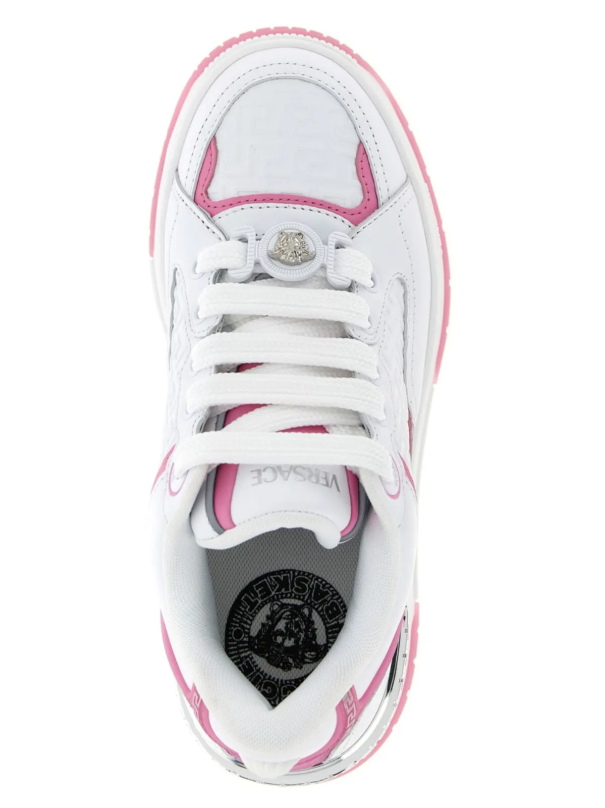 Кросівки Versace Biggie Basket Рожеві 4 'Biggie Basket' sneakers 100% calfskin leather (Bos Taurus) VERSACE Pink