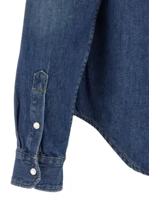 'Medusa' patch shirt 100% cotton VERSACE Blue