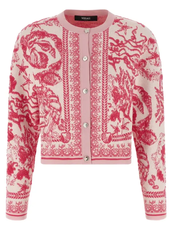'Underwater Barocco' cardigan VERSACE Pink