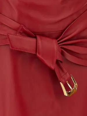 'Medusa Heritage' dress 100% lamb leather (Ovis aries) VERSACE Red