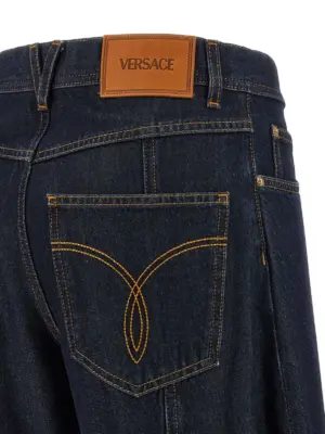 'Soft wash' jeans 100% cotton VERSACE Blue