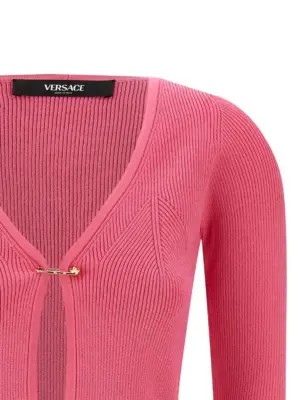 'Safety Pin' cardigan Woman VERSACE Fuchsia