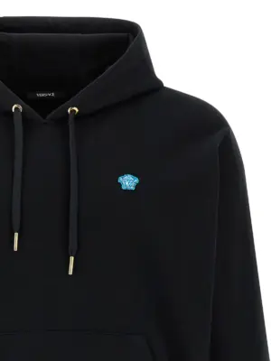 'Medusa' patch hoodie Man VERSACE Black