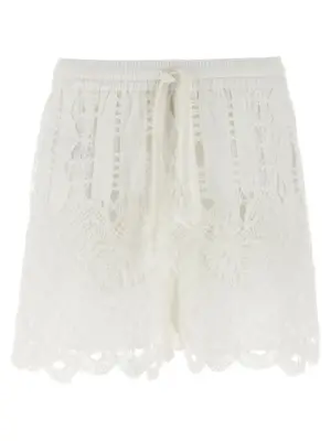 Macramé shorts PINKO White