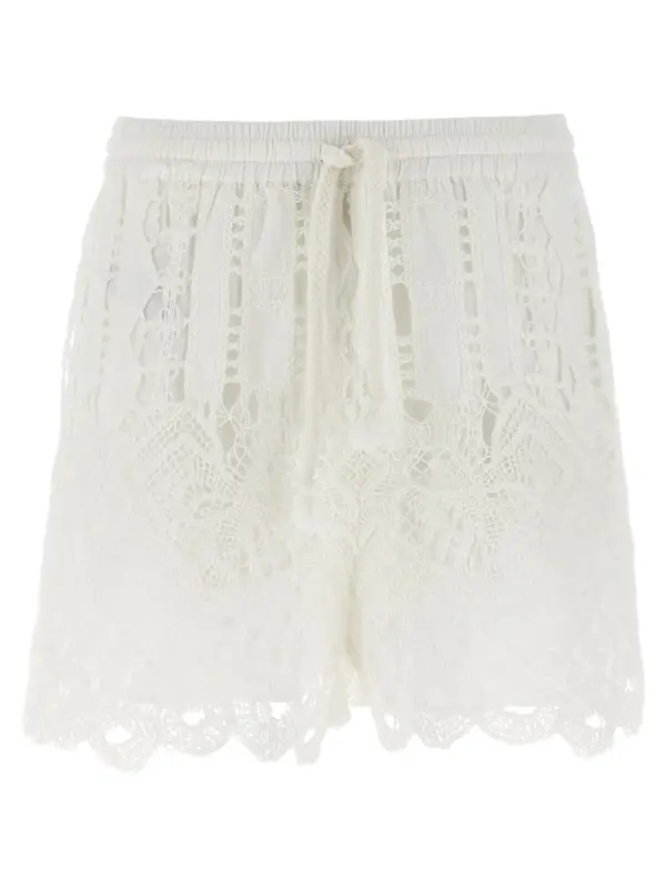 Macramé shorts PINKO White