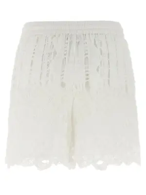 Macramé shorts 104856A2G9Z05 PINKO White