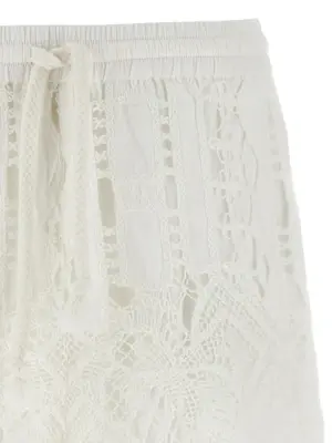 Macramé shorts Woman PINKO White
