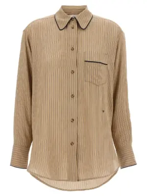 'Piping Detail Pyjama' shirt VICTORIA BECKHAM Brown