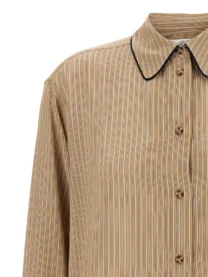 'Piping Detail Pyjama' shirt Woman VICTORIA BECKHAM Brown