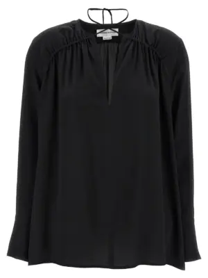 'Gather Detail Tie' blouse VICTORIA BECKHAM Black