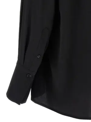 'Gather Detail Tie' blouse 100% silk VICTORIA BECKHAM Black