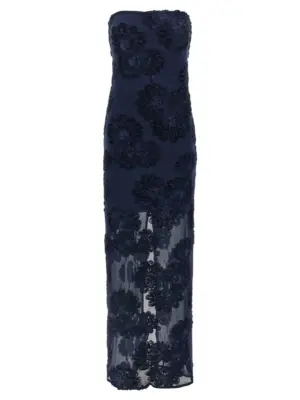 '3D Mesh Maxi' dress ROTATE BIRGER CHRISTENSEN Blue