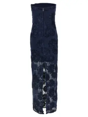 '3D Mesh Maxi' dress 114216340340 ROTATE BIRGER CHRISTENSEN Blue