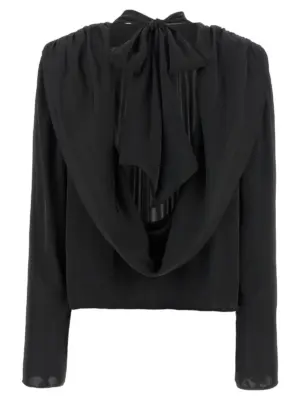 'Satin Drapy Back' top 114331100100 ROTATE BIRGER CHRISTENSEN Black