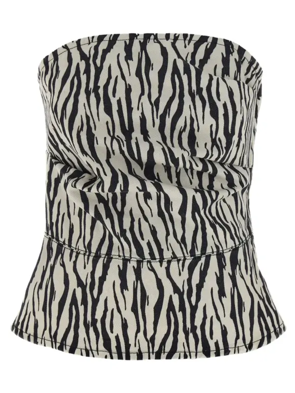 'Printed Denim' top ROTATE BIRGER CHRISTENSEN White/Black