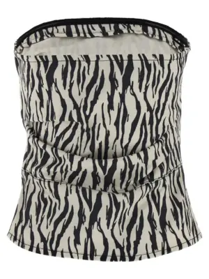 'Printed Denim' top 114337858858 ROTATE BIRGER CHRISTENSEN White/Black