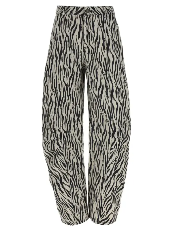 'Printed Twill Cargo' pants ROTATE BIRGER CHRISTENSEN White/Black