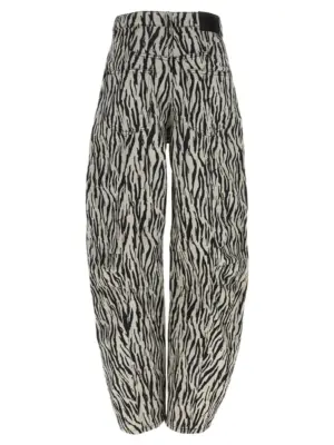 'Printed Twill Cargo' pants 114339858858 ROTATE BIRGER CHRISTENSEN White/Black