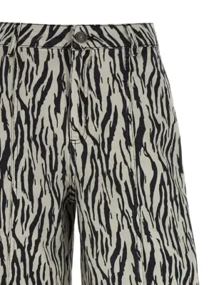 'Printed Twill Cargo' pants Woman ROTATE BIRGER CHRISTENSEN White/Black