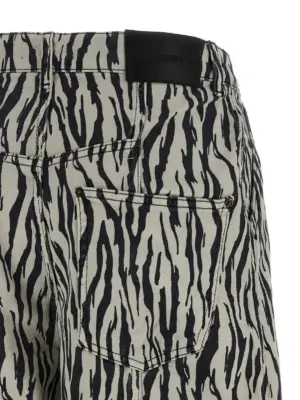 'Printed Twill Cargo' pants 100% cotton ROTATE BIRGER CHRISTENSEN White/Black
