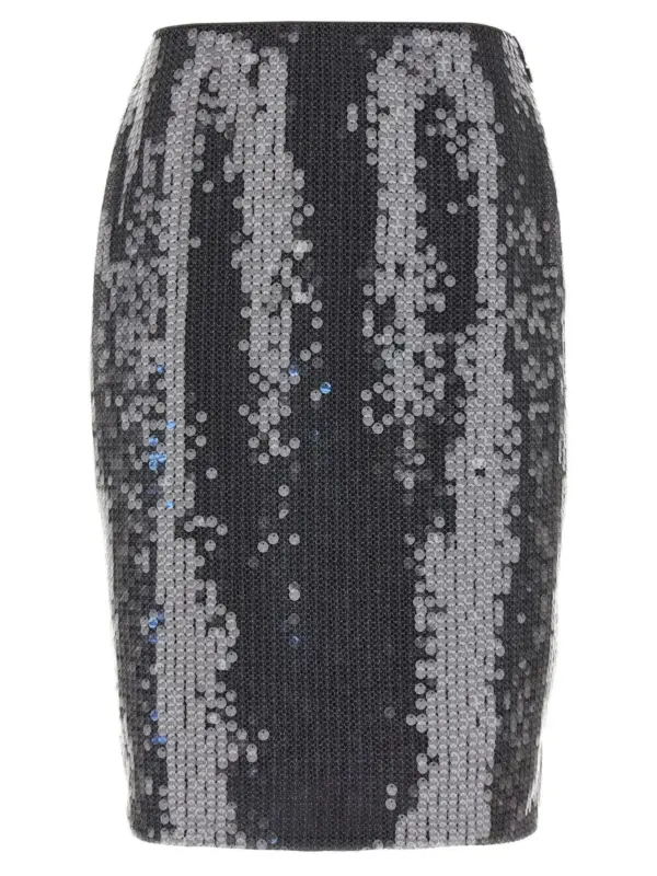 'Net Sequin Midi' skirt ROTATE BIRGER CHRISTENSEN Gray