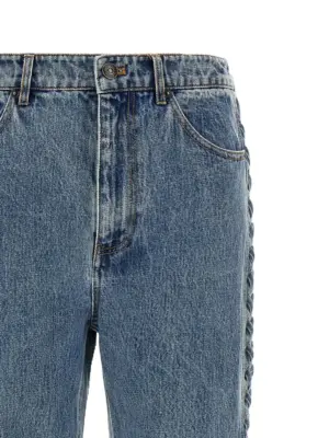 'Laced Straight Leg' jeans 100% cotton ROTATE BIRGER CHRISTENSEN Blue