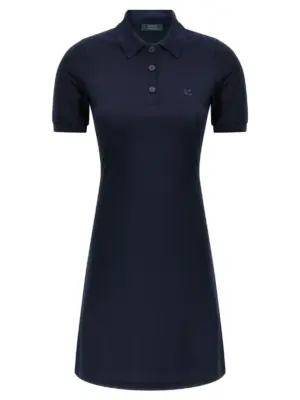 Piqué polo dress COURREGES Blue