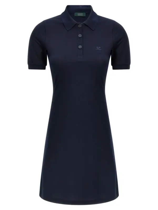 Piqué polo dress COURREGES Blue