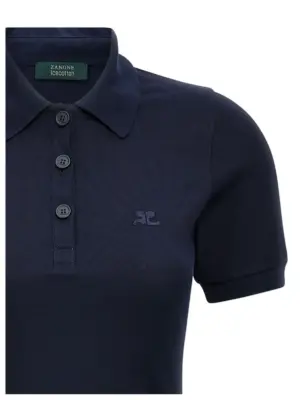 Piqué polo dress Woman COURREGES Blue