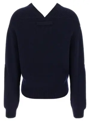 'V-neck Yoke detail' sweater 1325KJU006421ANAVY VICTORIA BECKHAM Blue