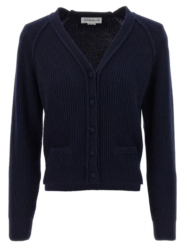 'Stepped Hem' cardigan VICTORIA BECKHAM Blue