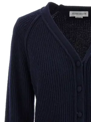 'Stepped Hem' cardigan Woman VICTORIA BECKHAM Blue