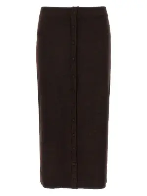 'bottoni' midi skirt VICTORIA BECKHAM Brown