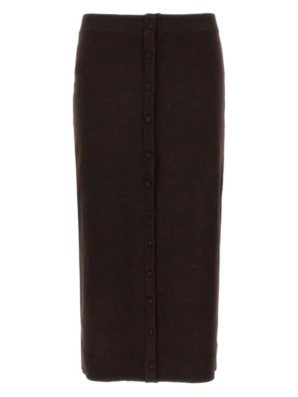 'bottoni' midi skirt VICTORIA BECKHAM Brown