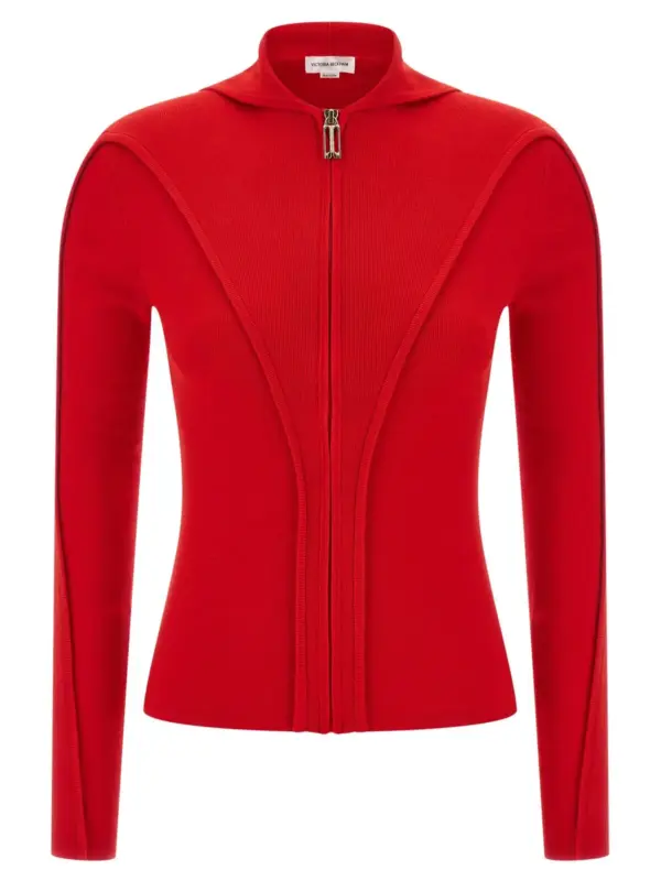Hooded cardigan VICTORIA BECKHAM Red