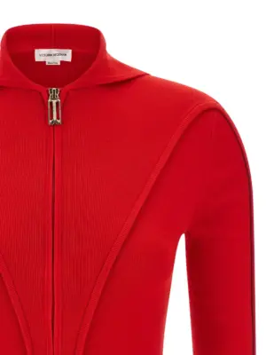 Hooded cardigan Woman VICTORIA BECKHAM Red