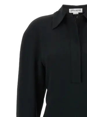 'Long Sleeve Polo Collar Midi' dress Woman VICTORIA BECKHAM Black