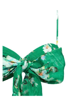 Bralette 'Everley Draped Bow' 100% ramie ZIMMERMANN Green