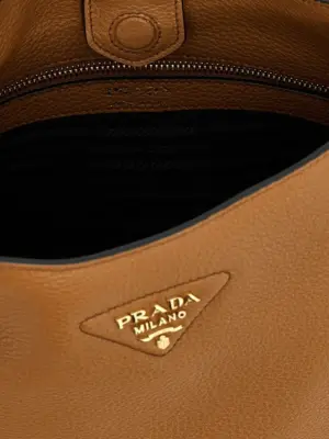 'Hobo' crossbody bag 100% calfskin leather (Bos Taurus) PRADA Brown