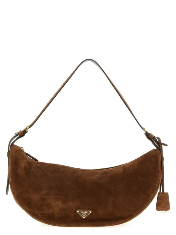'Prada Demi-Lune' large shoulder bag PRADA Brown