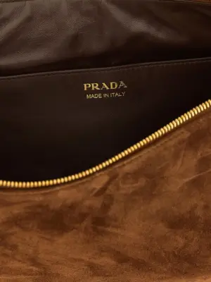 'Prada Demi-Lune' large shoulder bag 100% calfskin leather (Bos Taurus) PRADA Brown