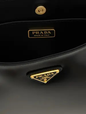 'Cleo' shoulder bag 100% calfskin leather (Bos Taurus) PRADA Black