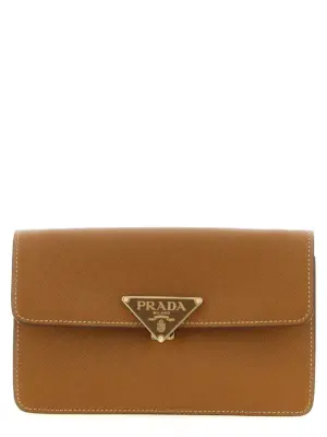 Saffiano mini crossbody bag PRADA Beige