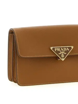 Saffiano mini crossbody bag Woman PRADA Beige