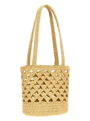 Crochet logo handbag 1BG494VOOO2M2TF0018 PRADA Beige