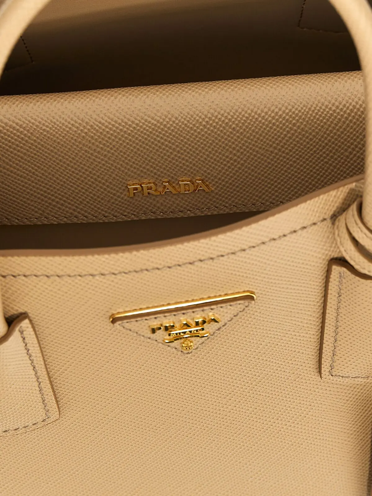 Сумка Prada Saffiano Бежева 4 Saffiano handbag 100% calfskin leather (Bos Taurus) PRADA Beige