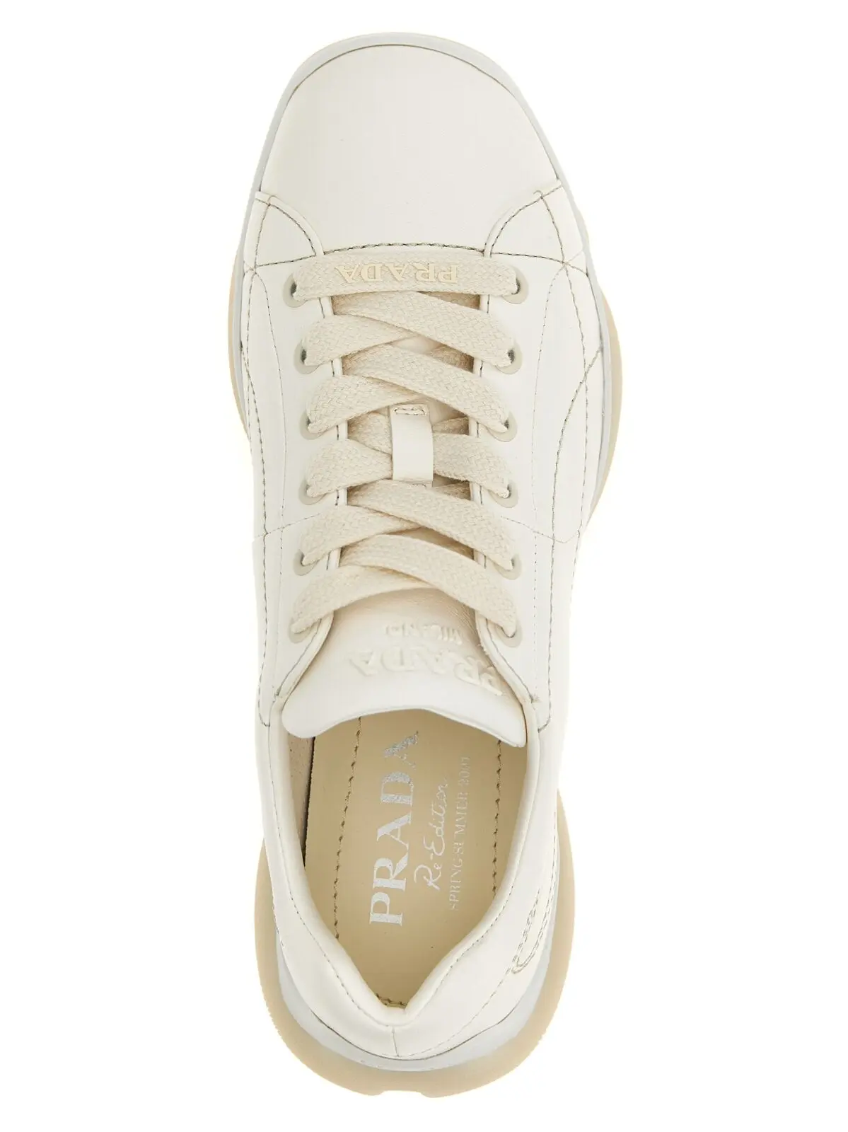 Кросівки Nappa Prada Білі 4 Nappa sneakers 100% lamb leather (Ovis aries) PRADA White
