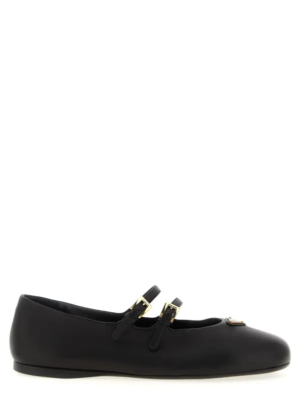 Double strap ballet flats PRADA Black
